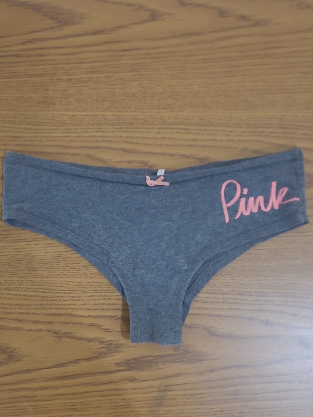 PINK Victoria's Secret Gray Hipster Panties with Pink Logo